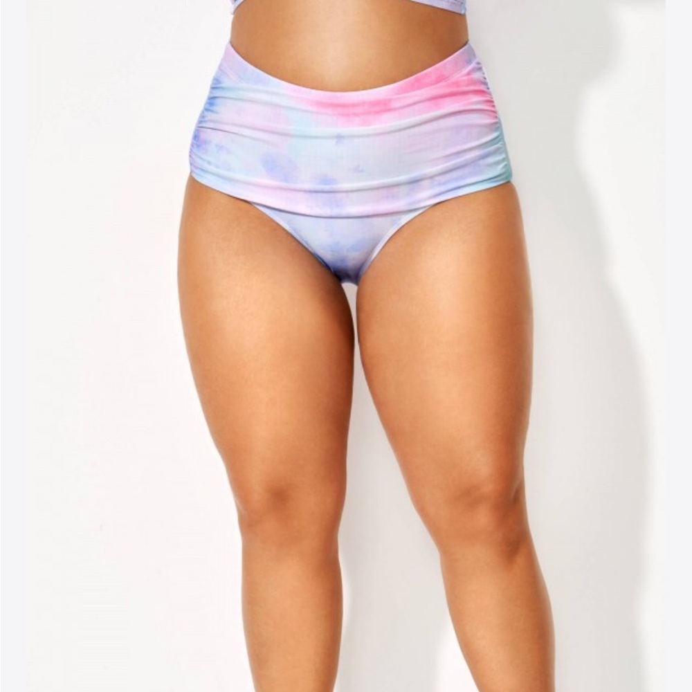 Tie-Dye High-Waisted Bikini Bottoms